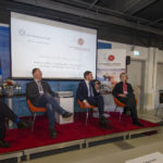 v.l.: Prof. Dr. Ralf Wörner, Prof. Dr. Ulf Schwalbe, der Sächsische Ministerpräsident Michael Kretschmer, Dr. Heike van Hoorn, Moderatorin Ramona Nagel