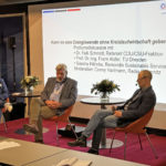 Podiumsdiskussion mit Dr. Falk Schmidt, Referent CDU/CSU-Fraktion im Deutschen Bundestag, Sascha Hähnke, Remiondis Sustainable Services und Prof. Dr.-Ing. Frank Atzler, TU Dresden (v.l.)