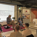 Podiumsdiskussion mit Dr. Falk Schmidt, Referent CDU/CSU-Fraktion im Deutschen Bundestag, Sascha Hähnke, Remiondis Sustainable Services und Prof. Dr.-Ing. Frank Atzler, TU Dresden mit Moderatorin Conny Hartmann, Radio Chemnitz (v.l.)